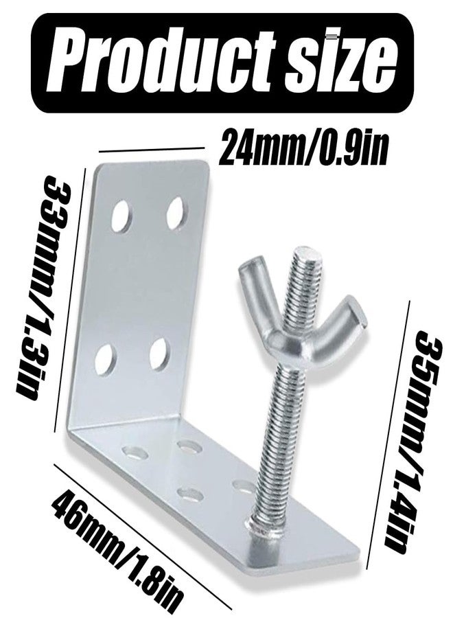 Quweiz 4 Pcs Roman Shade Brackets, L Bracket and Wingnut, Ceiling or Wall Mount Brackets, Mounting L Bracket - Image 2